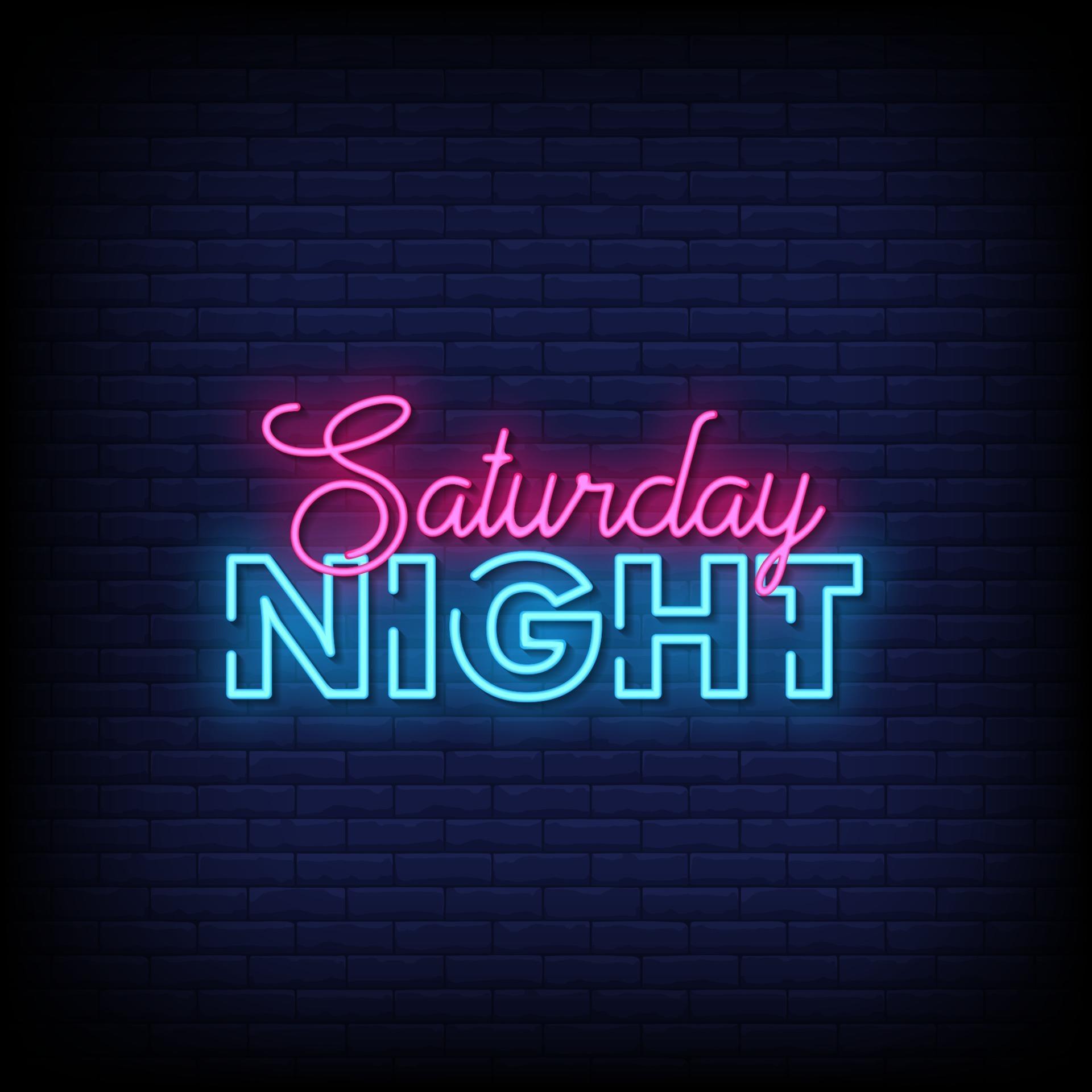 Saturday Night Neon Signs Style Text Vector 2267631 Vector Art at Vecteezy