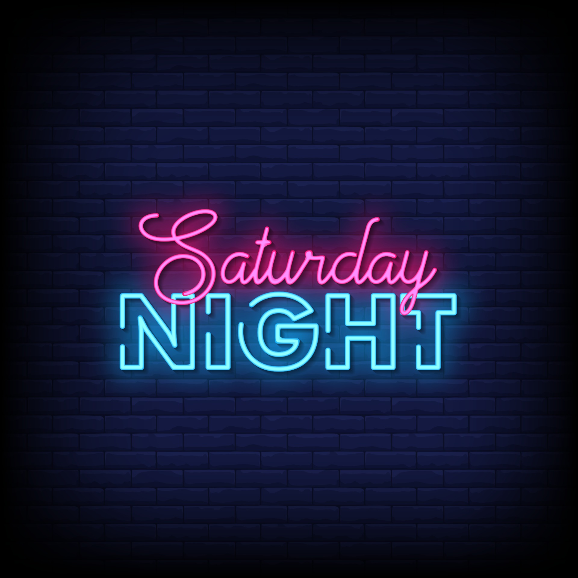 Neon sign, the word Friday Night. Vector illustration. Stock Vector