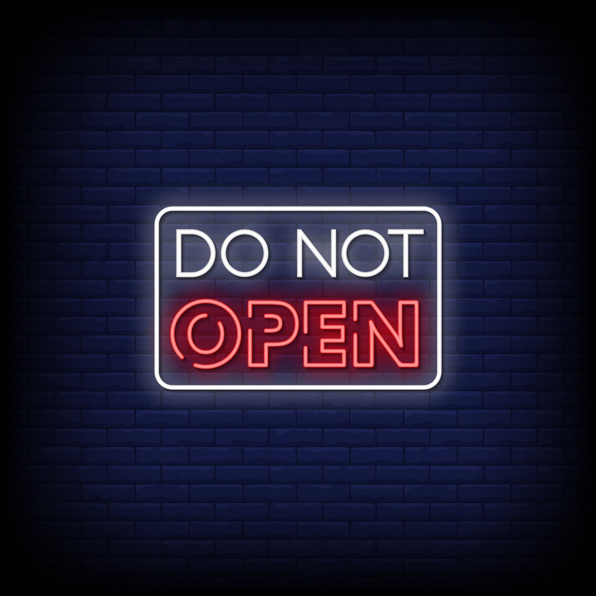 do-not-open-neon-signs-style-text-vector-2267636-vector-art-at-vecteezy