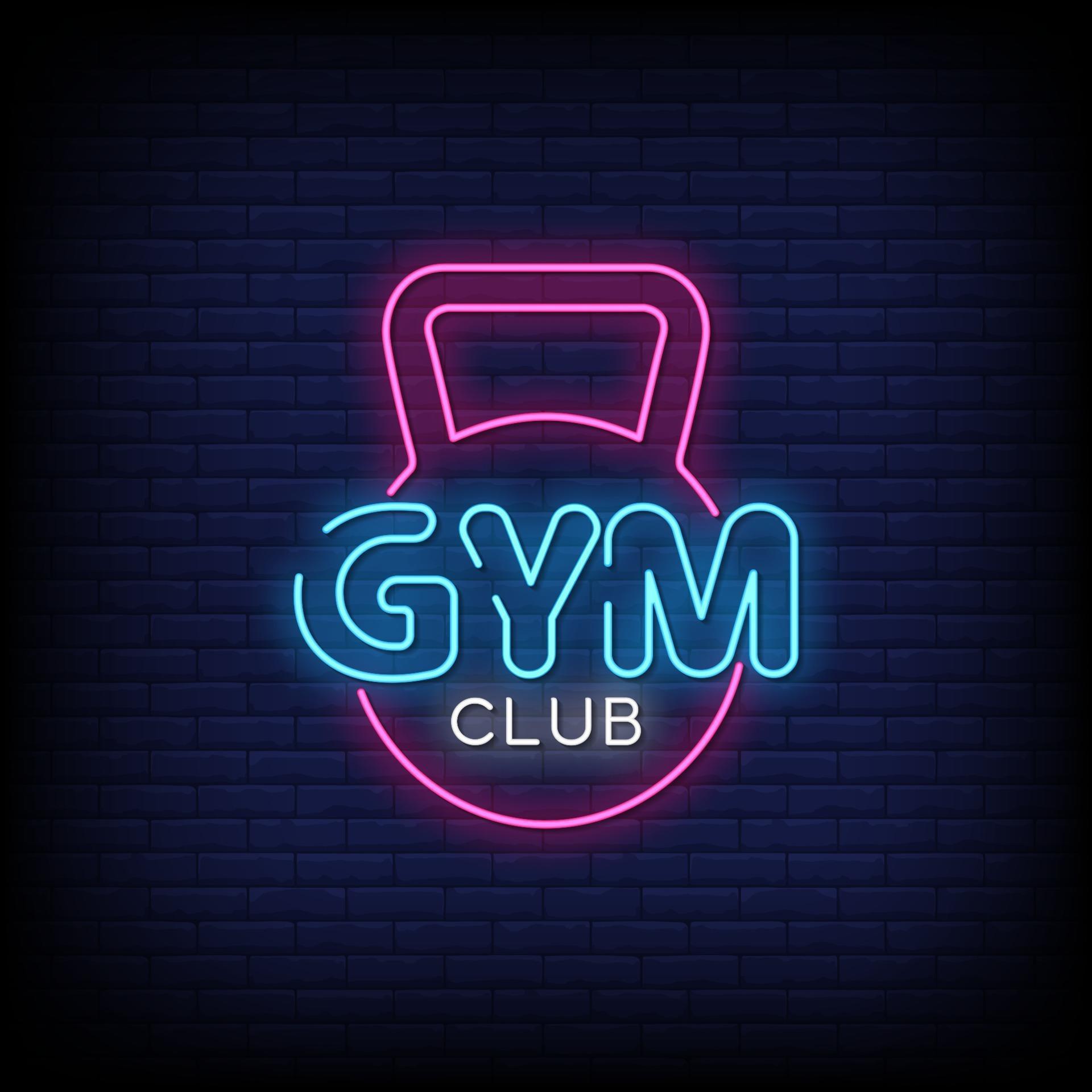 Gym Club Neon Signs Style Text Vector 2267659 Vector Art at Vecteezy