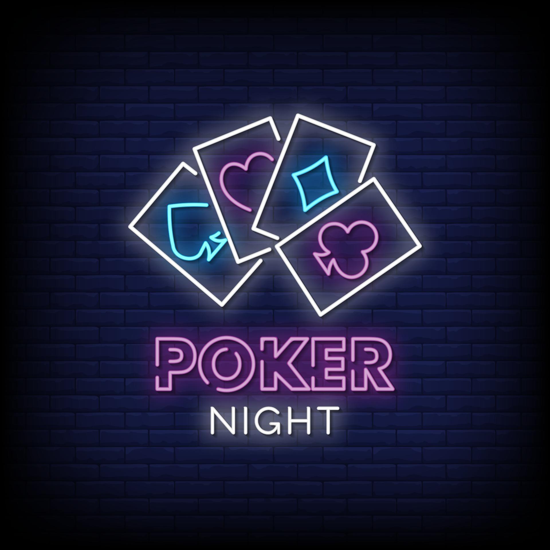 Poker night Neon Signs Style Text Vector 2267667 Vector Art at Vecteezy