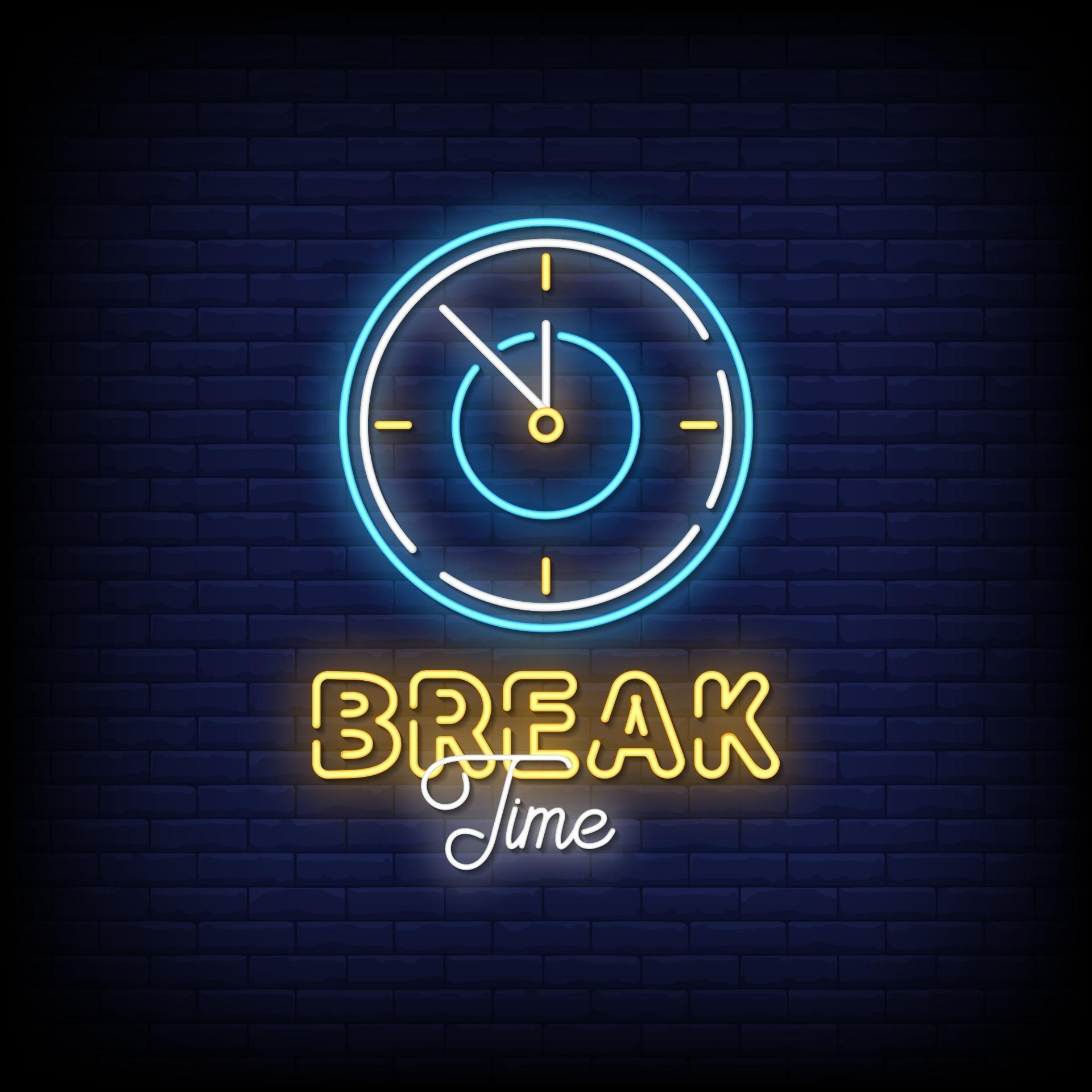 Break Time Neon Signs Style Text Vector 2267784 Vector Art at Vecteezy