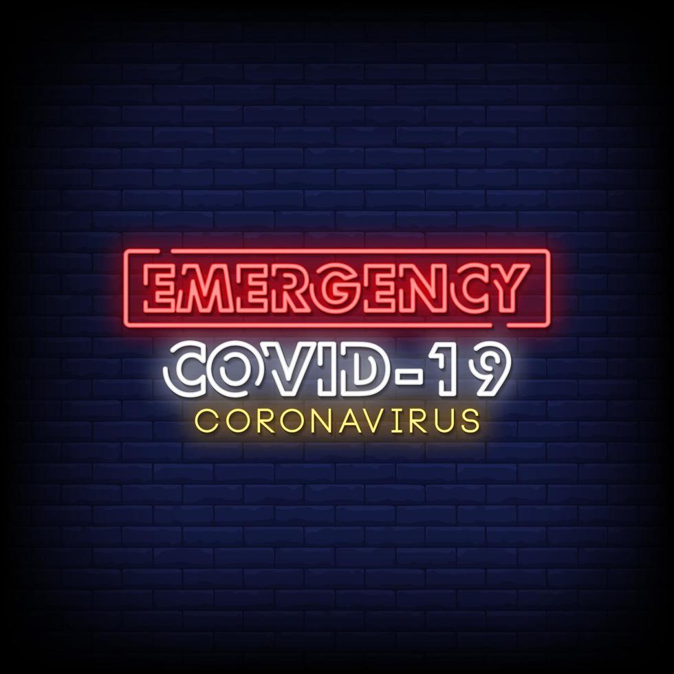 Corona virus Neon Signs Style Text Vector