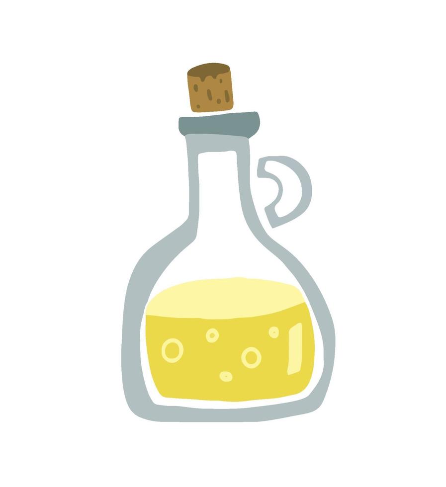 olive oil in a glass bottle. Mediterranean kitchen vector