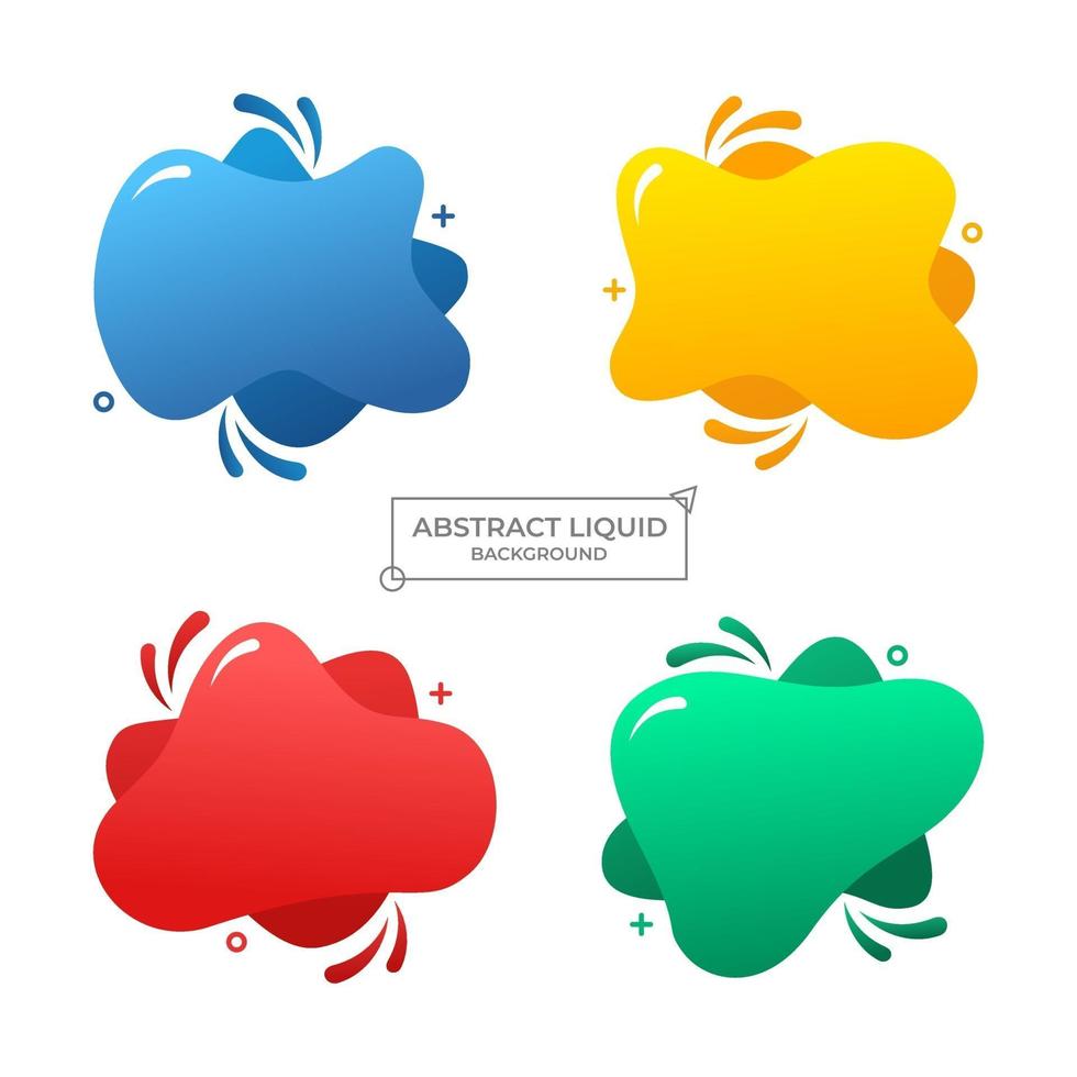 Abstract liquid with gradient color set for background template vector