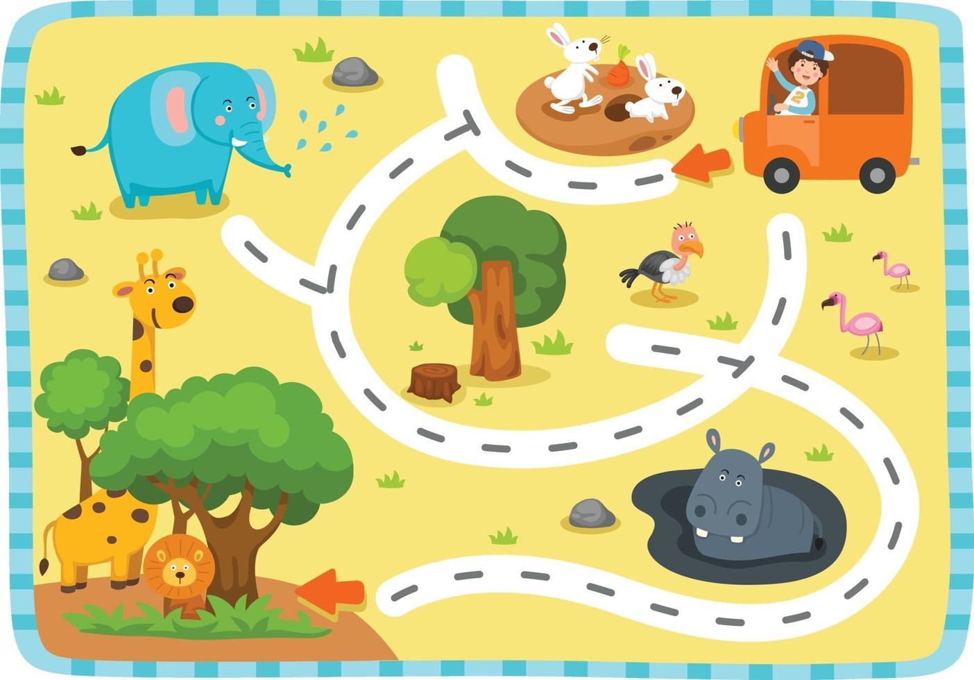 Educational maze game for children Illustration vector