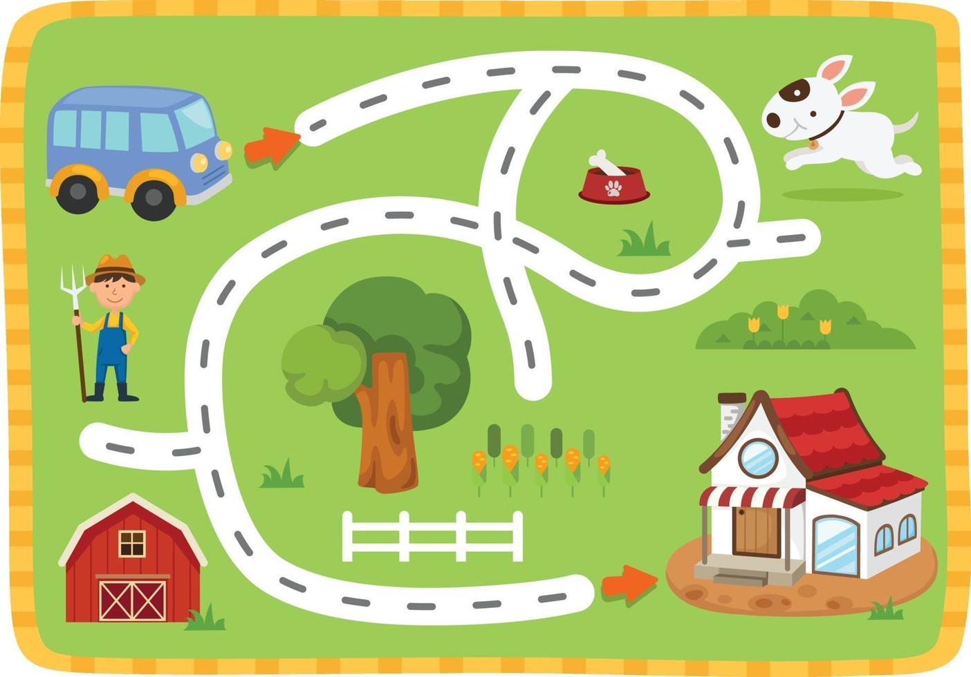 Educational maze game for children Illustration vector