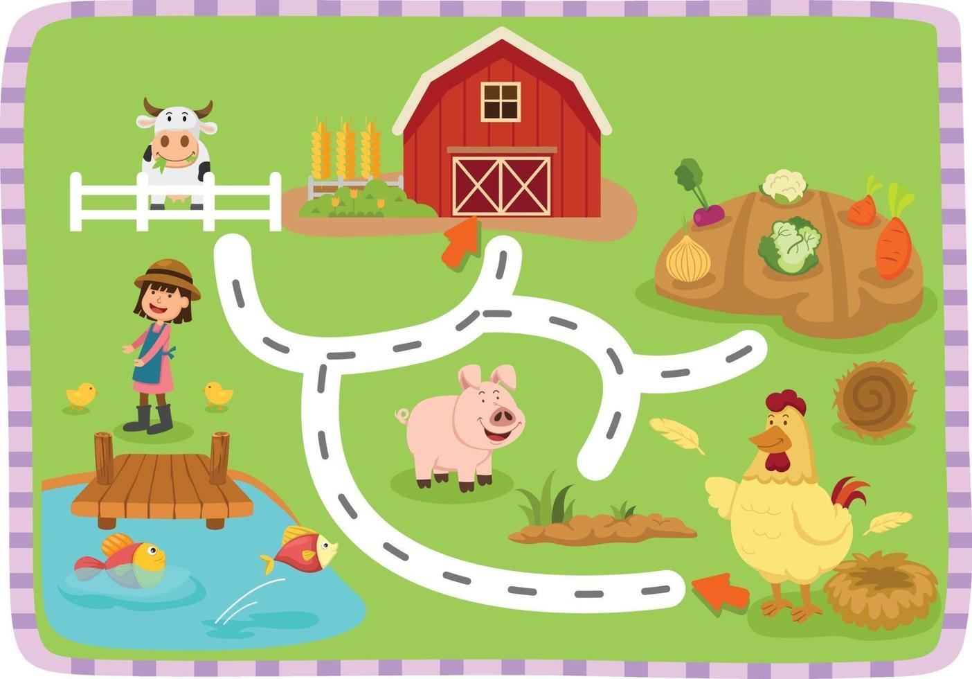 Educational maze game for children Illustration vector