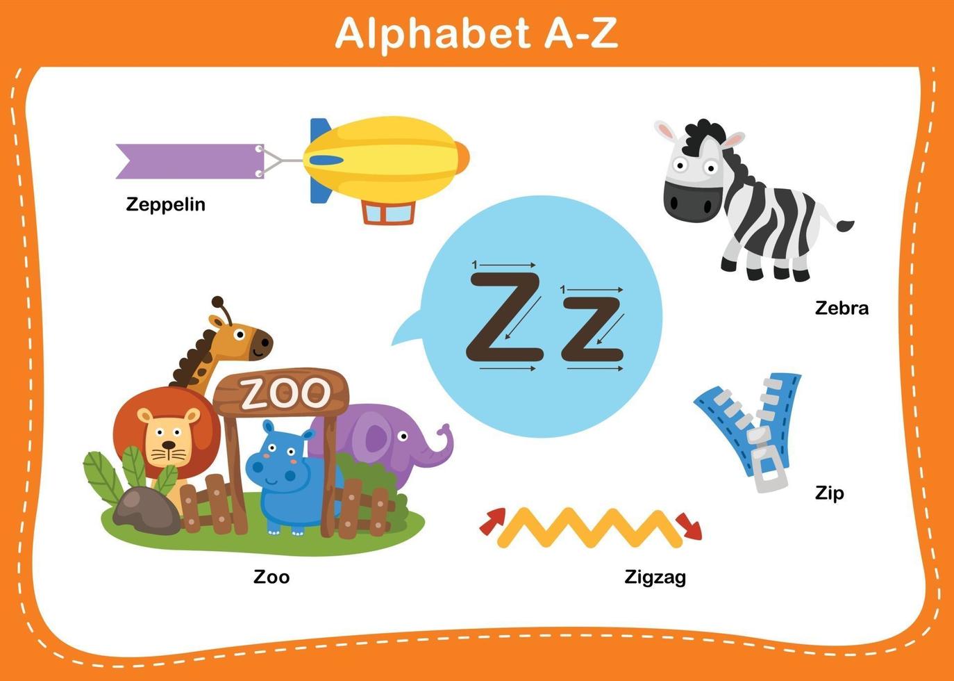 Alphabet Letter Z vector illustration