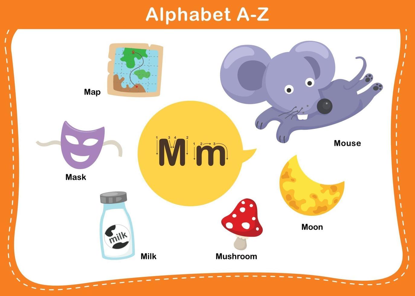 Alphabet Letter M vector illustration