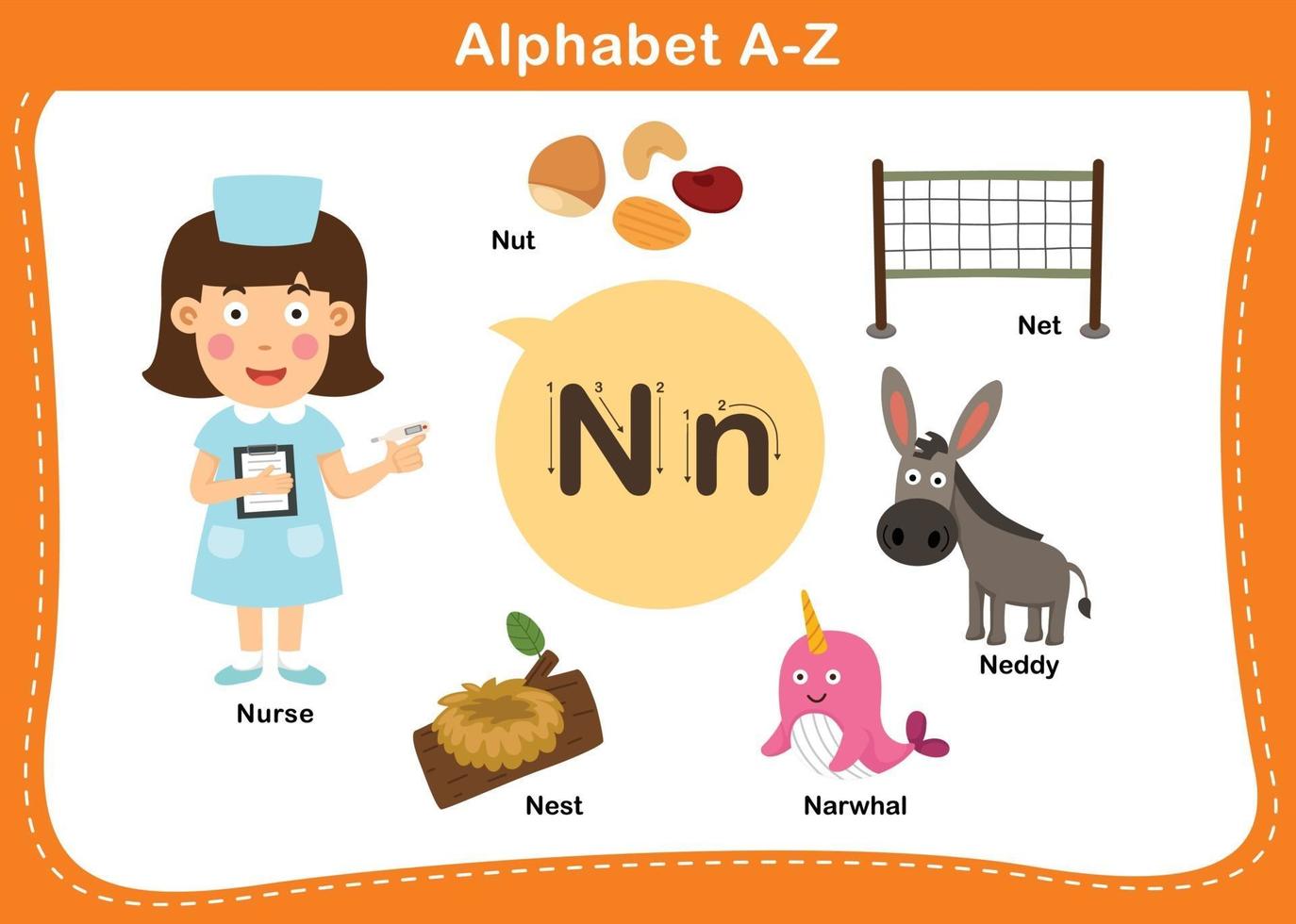 Alphabet Letter N vector illustration