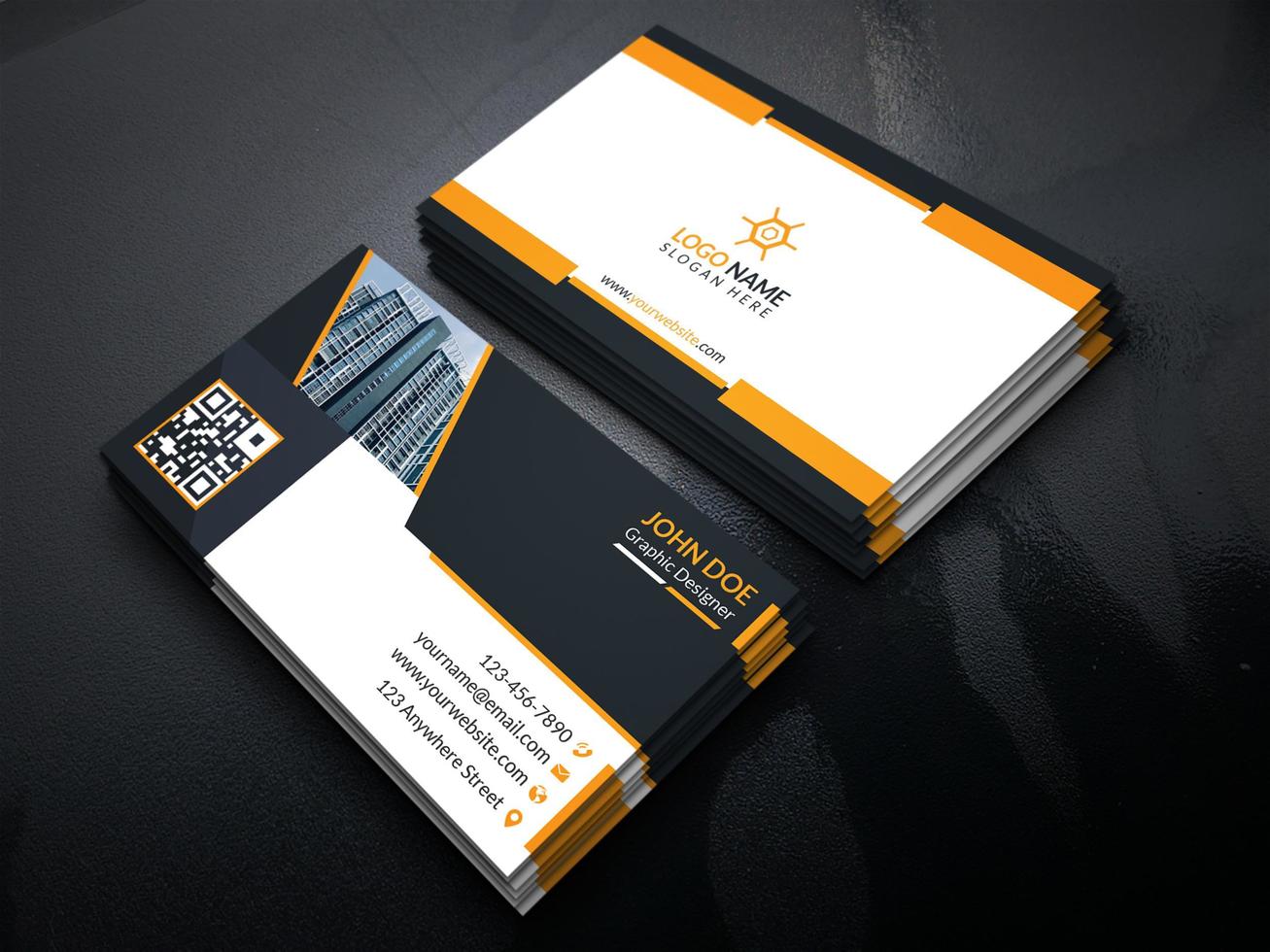 Creative And Corporate Business Card Design Template With Vector Format