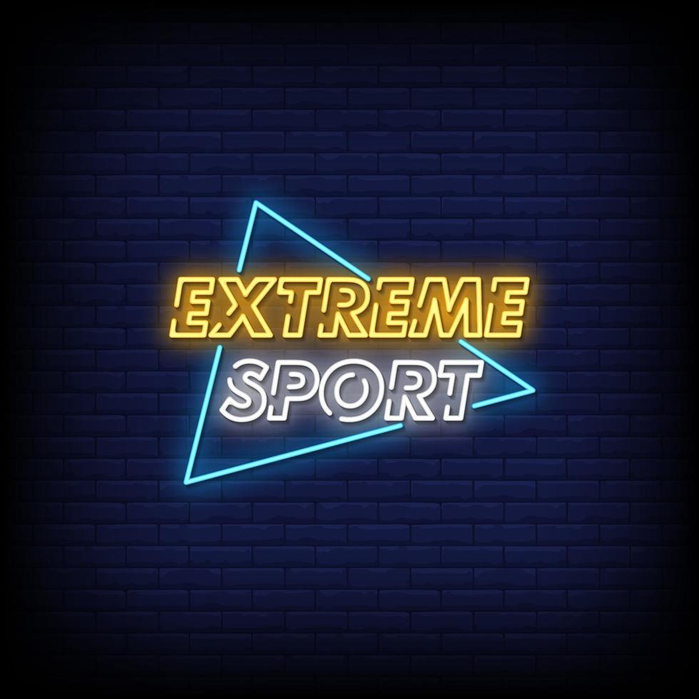 vector de texto de estilo de letreros de neón de deporte extremo