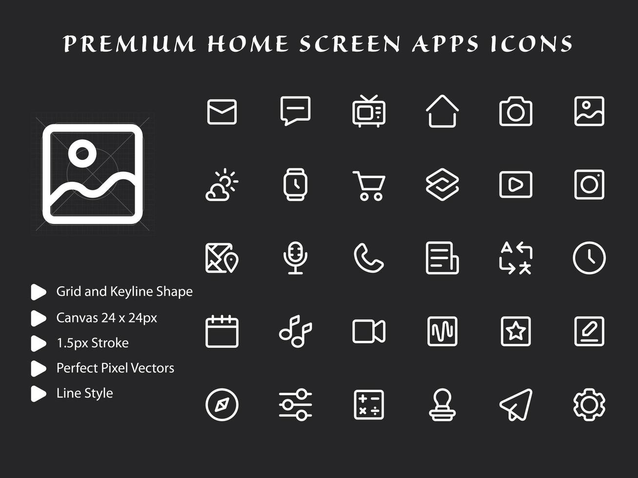 Home Screen Apps Icon Pack vector