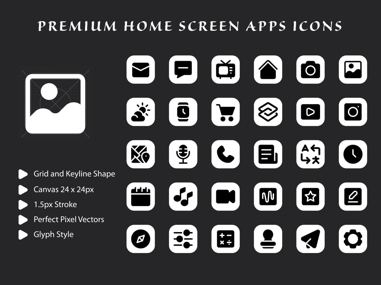 Home Screen Apps Icon Pack vector