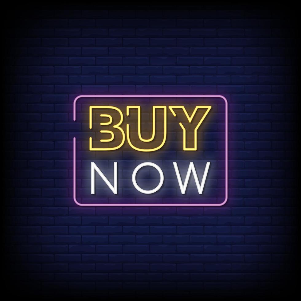 Buy Now Neon Signs Style Text Vector