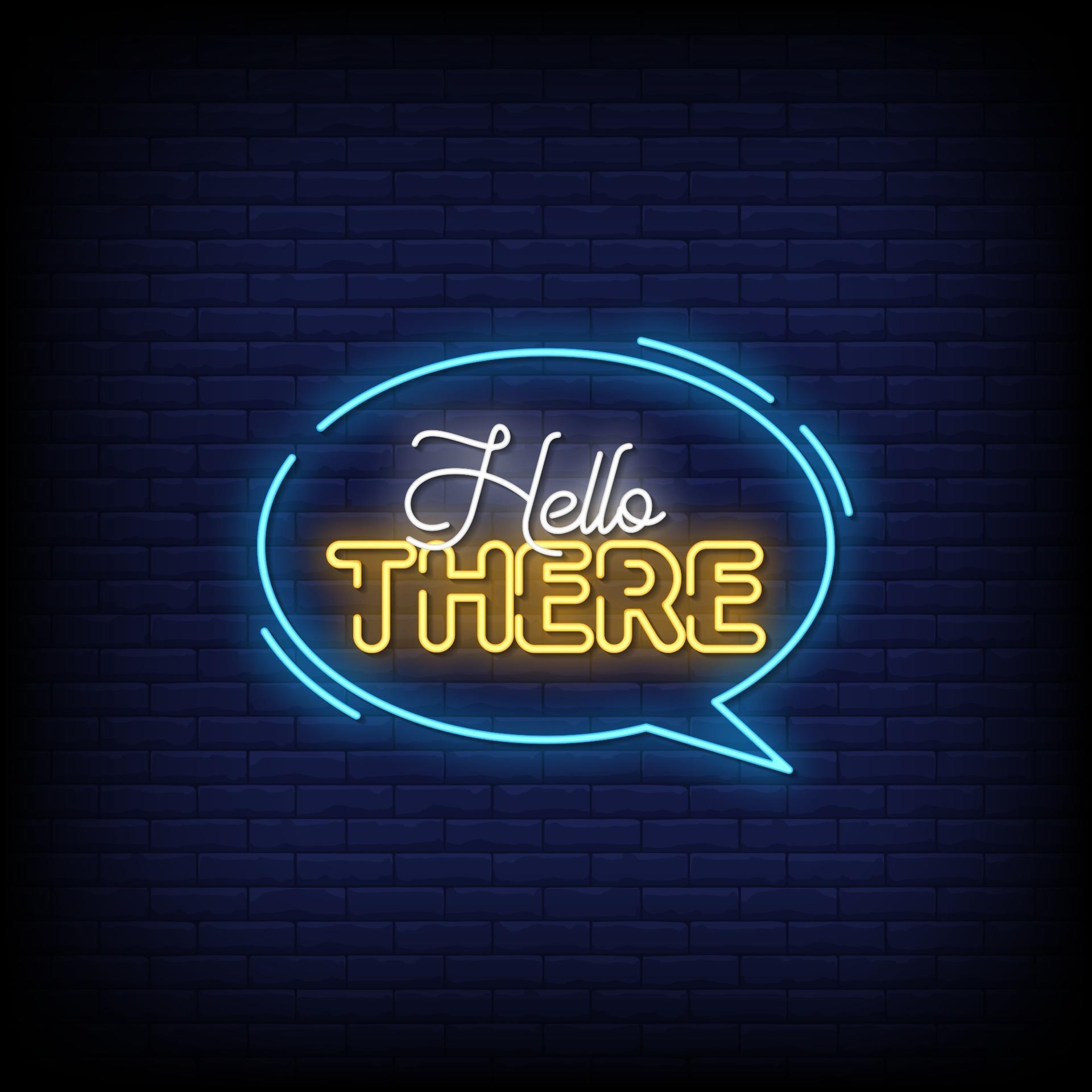 Hello There Neon Signs Style Text Vector 2268286 Vector Art at Vecteezy