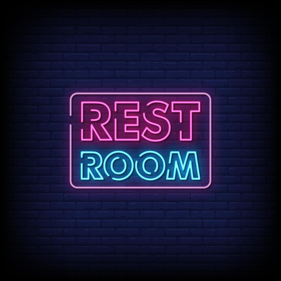 Rest Room Neon Signs Style Text Vector