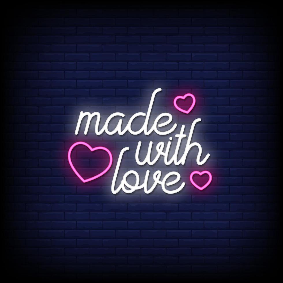 Made With Love Neon Signs Style Text Vector