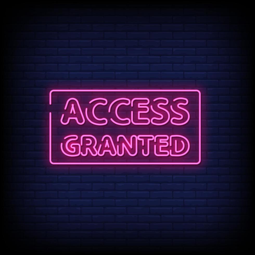 Access Granted Neon Signs Style Text Vector