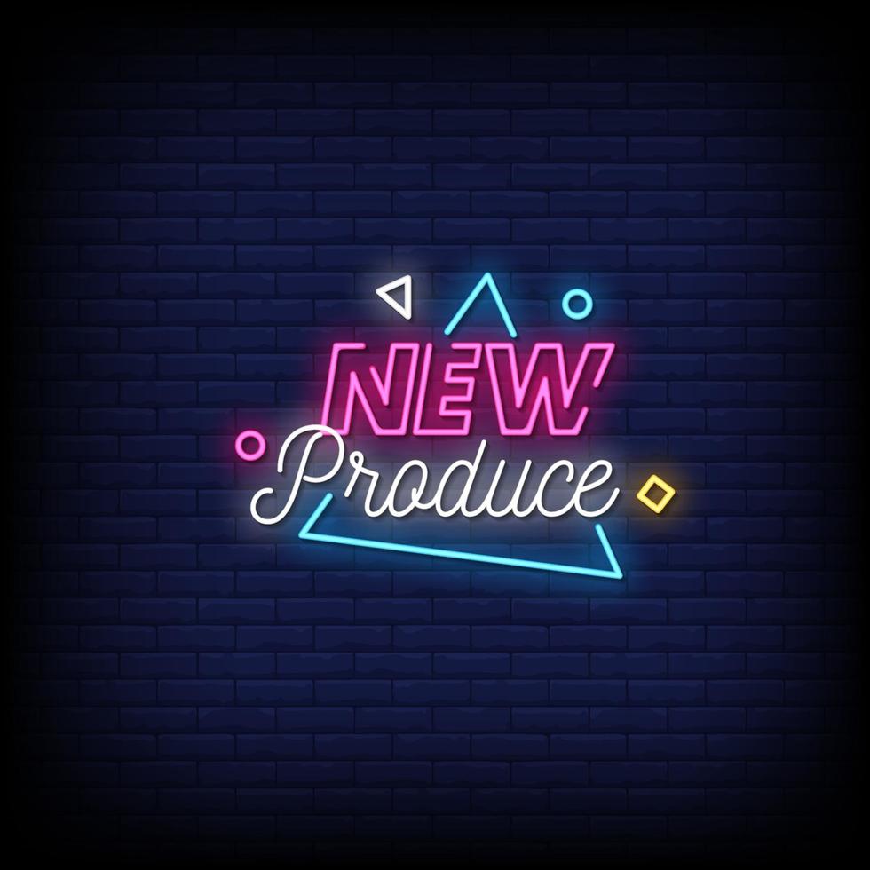 New Produce Neon Signs Style Text Vector