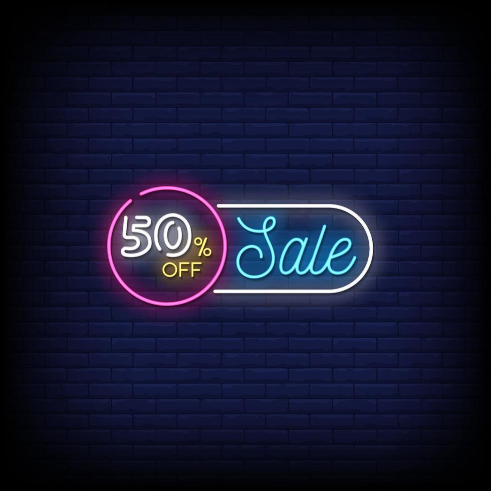 Sale Neon Signs Style Text Vector