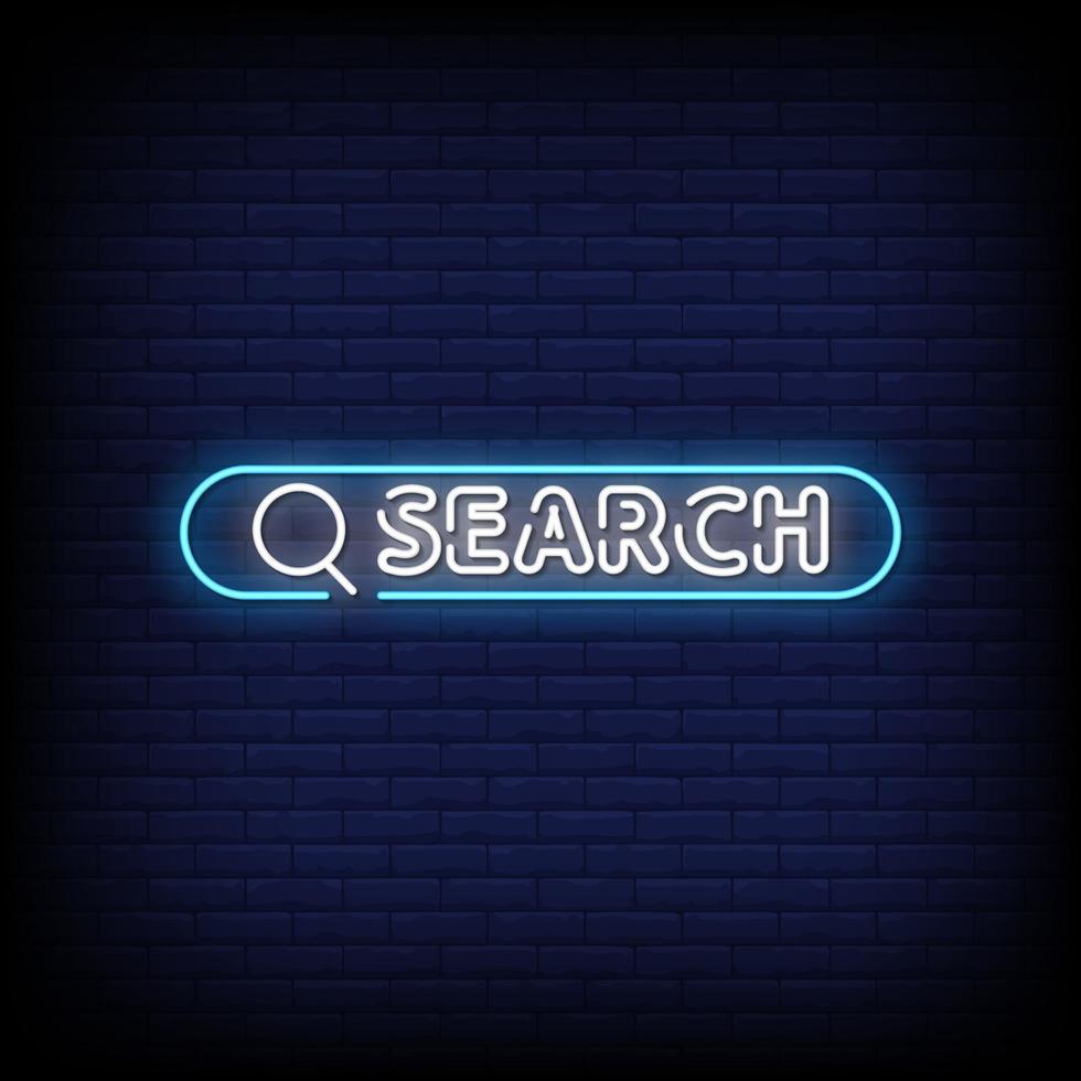 Search Neon Signs Style Text Vector