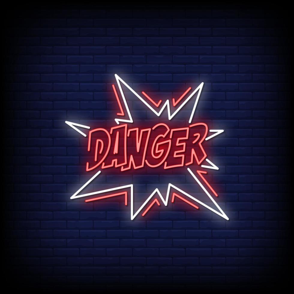 Danger Neon Signs Style Text Vector