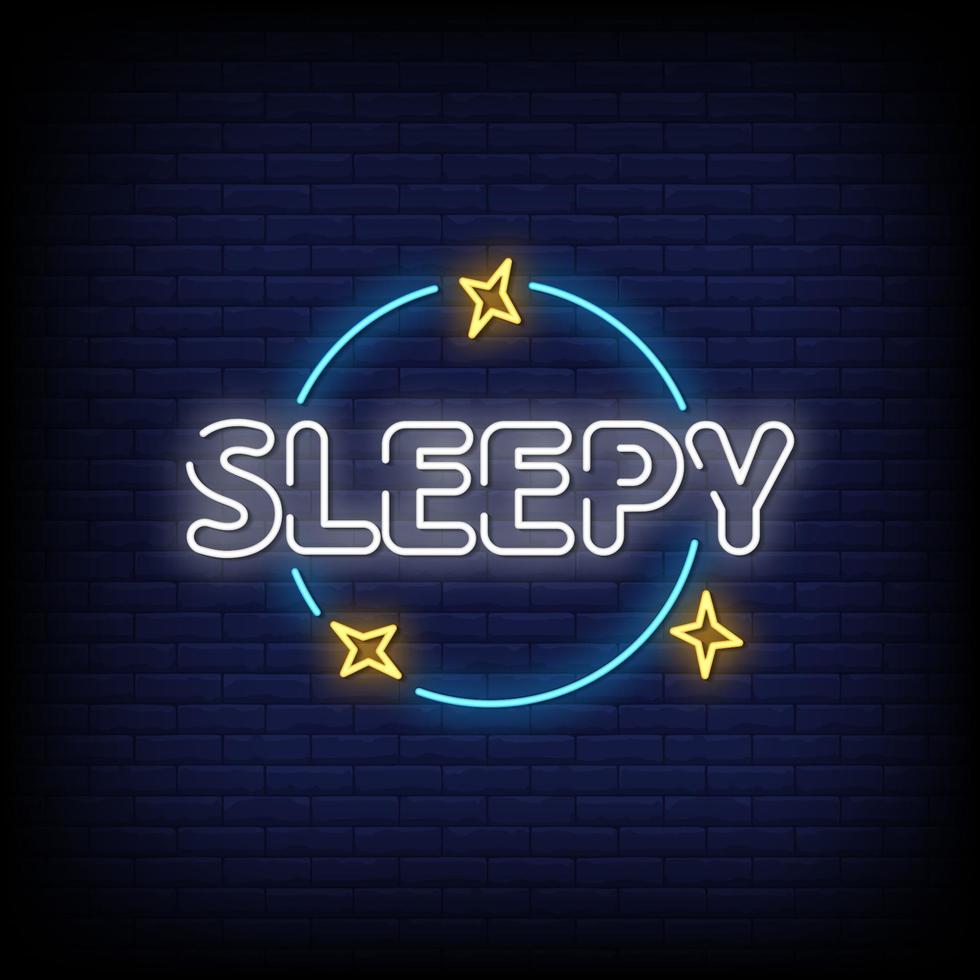 Sleepy Neon Signs Style Text Vector