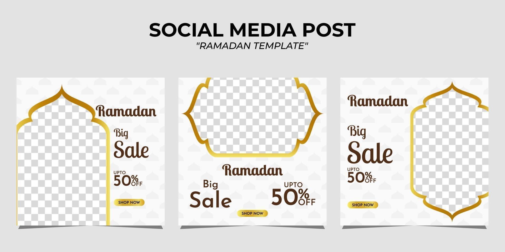 plantilla de publicación de redes sociales de venta de Ramadán vector