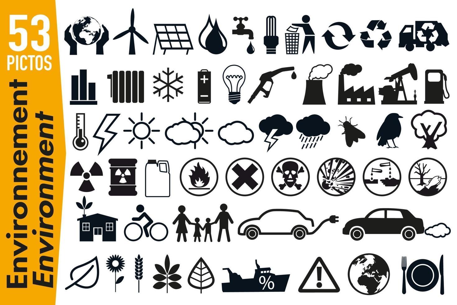 Signage Pictograms on the Environment and Ecology vector