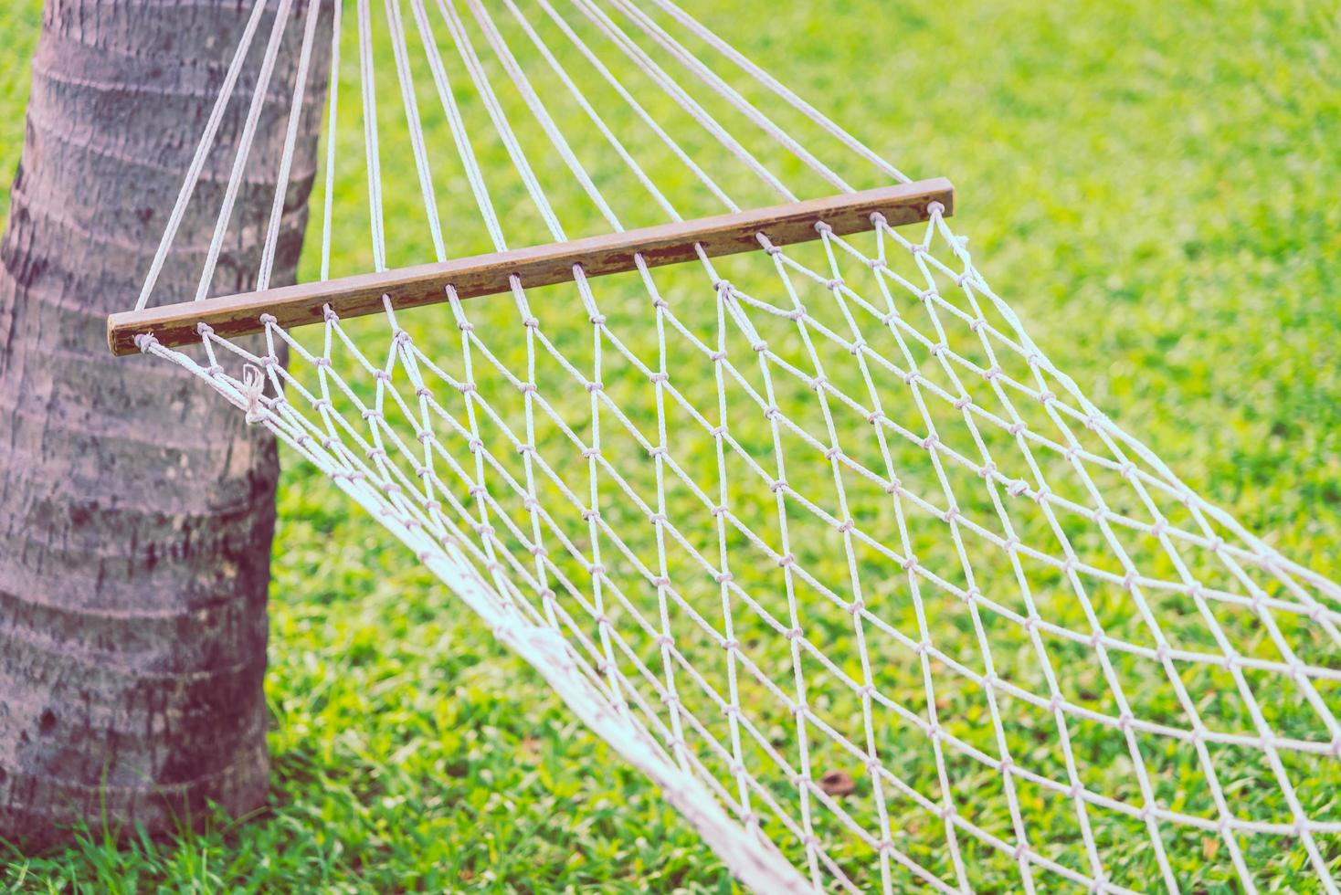 Selective focus point on hammock with green grass background - Filter effect processing photo