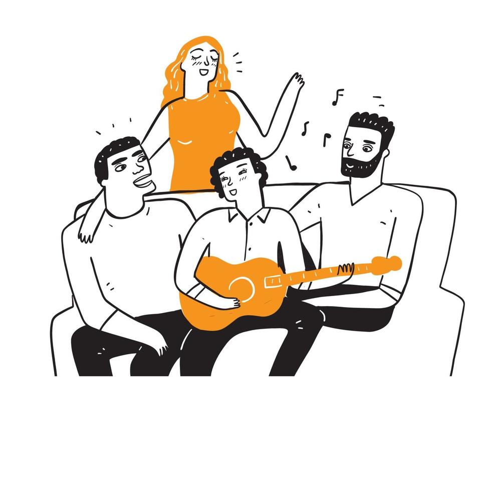 Best friends are singing vector