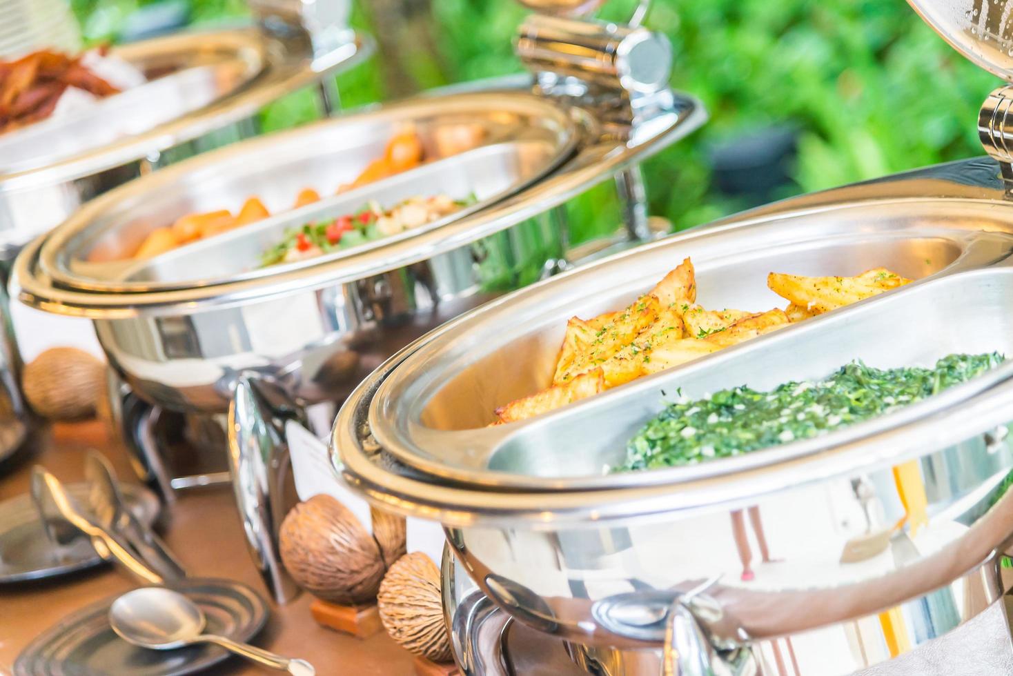 Selective focus point on Catering buffet food in restaurant photo
