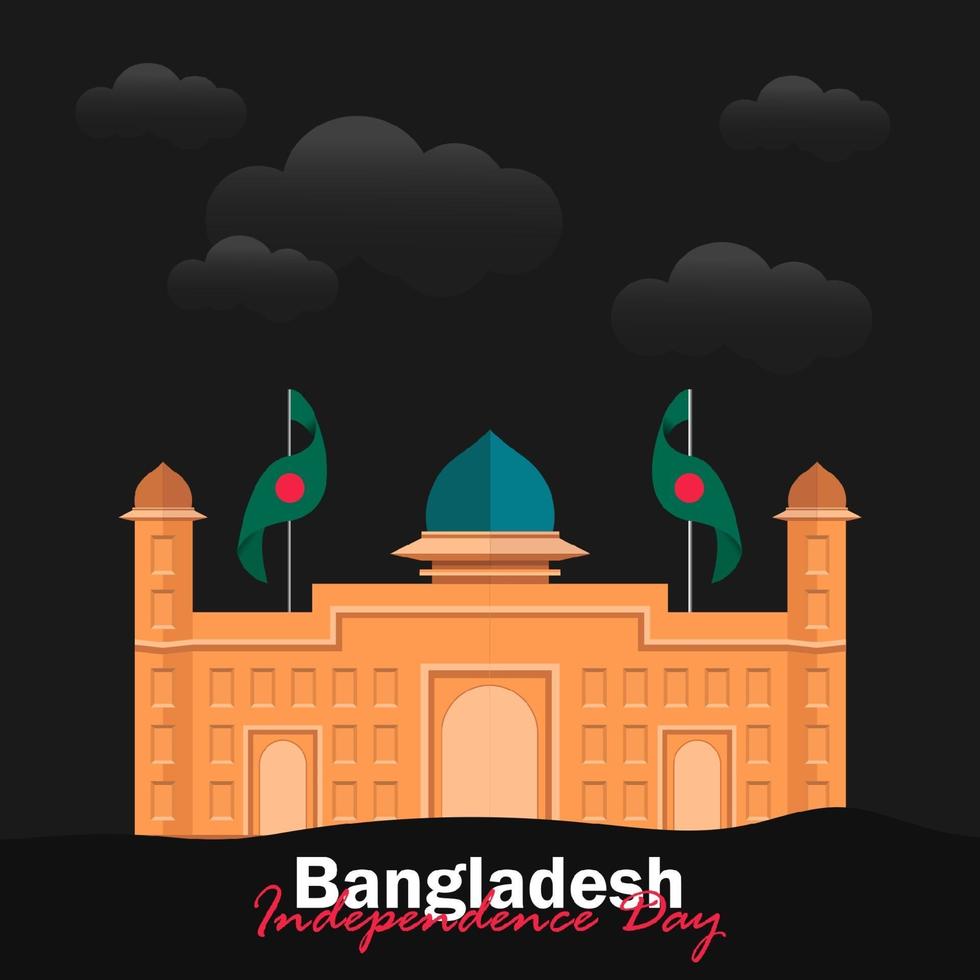 vector del día de la independencia con banderas de bangladesh.