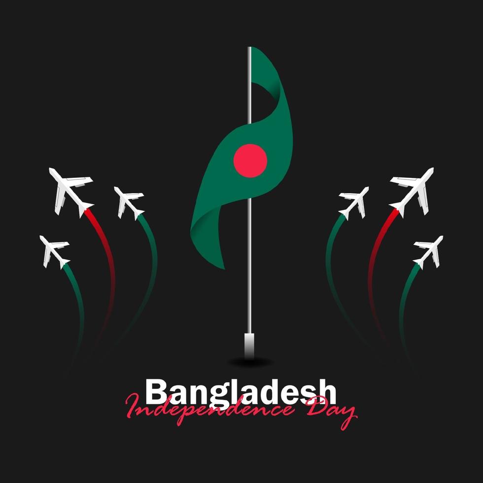 Vector of Independence Day with Bangladesh Flags.