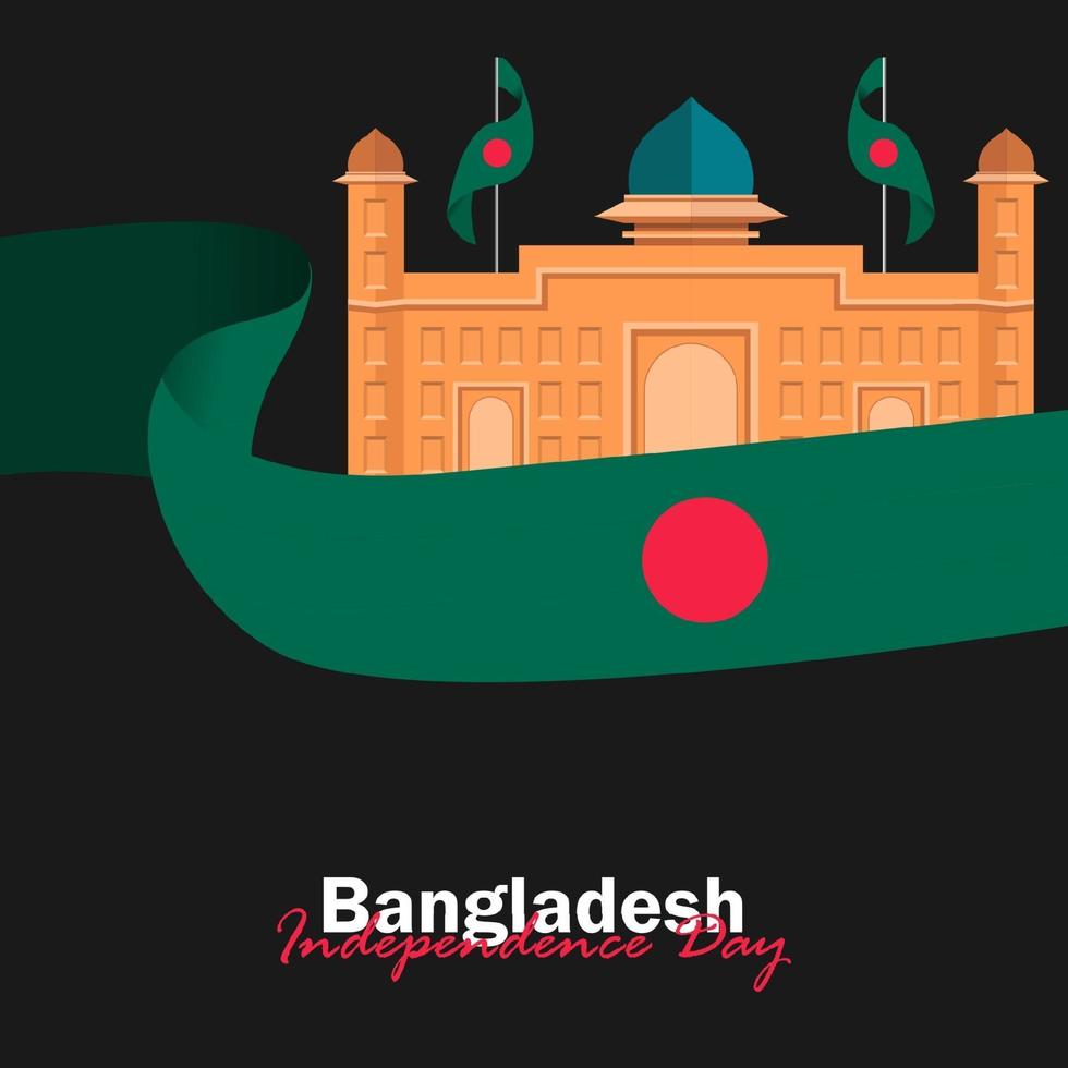 vector del día de la independencia con banderas de bangladesh.