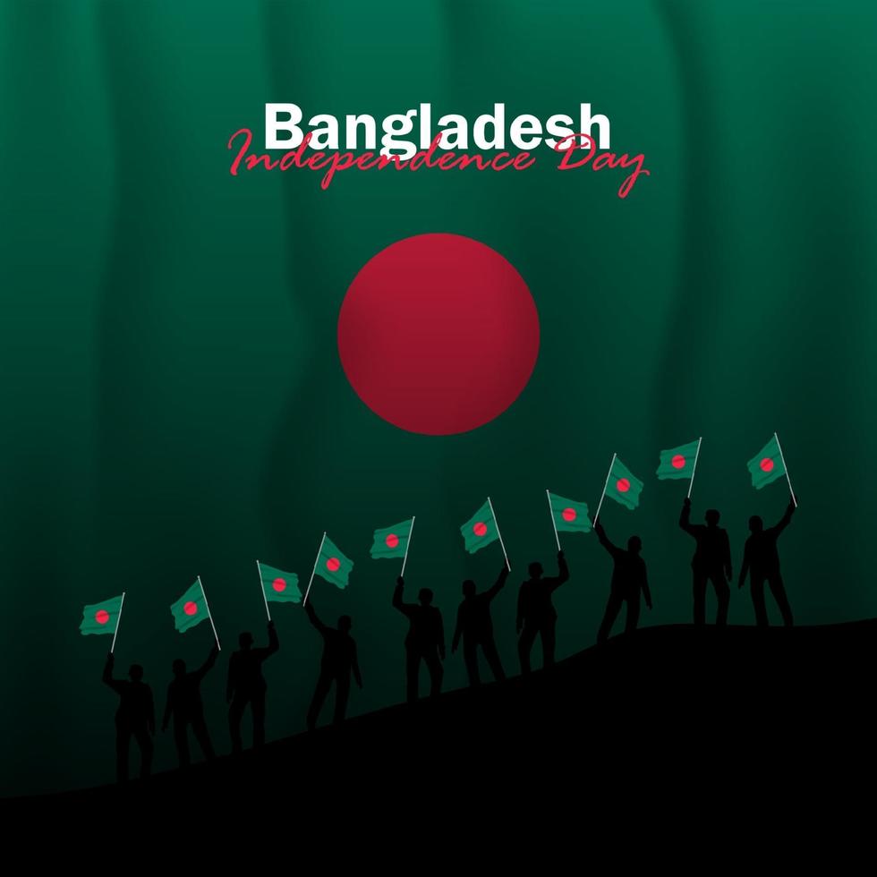 vector del día de la independencia con banderas de bangladesh.