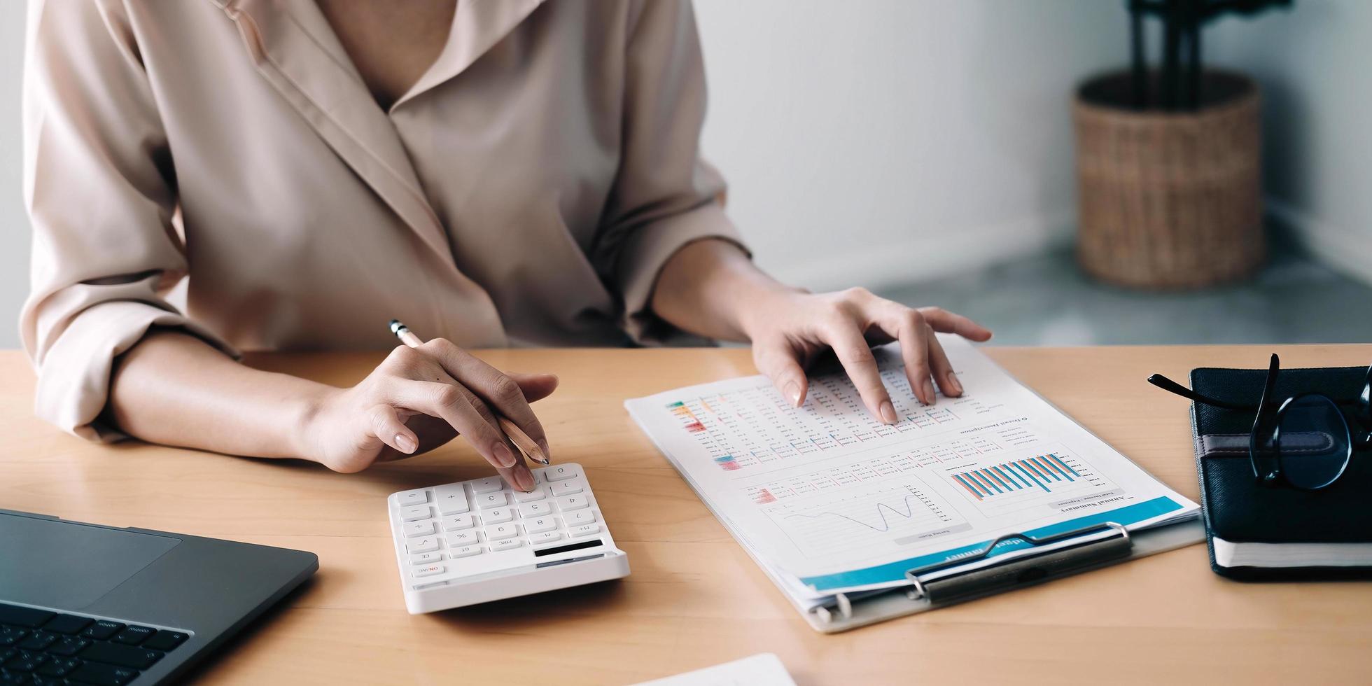 Accountant checking report photo