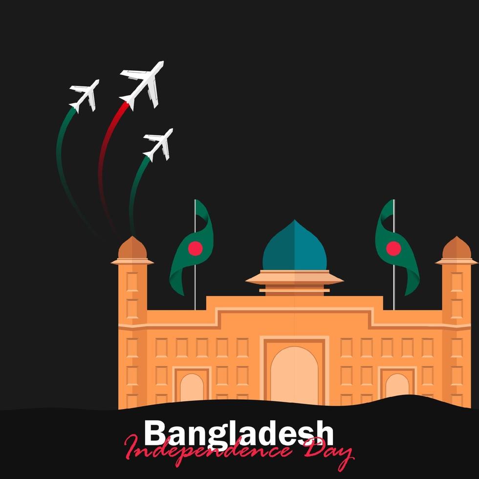 vector del día de la independencia con banderas de bangladesh.