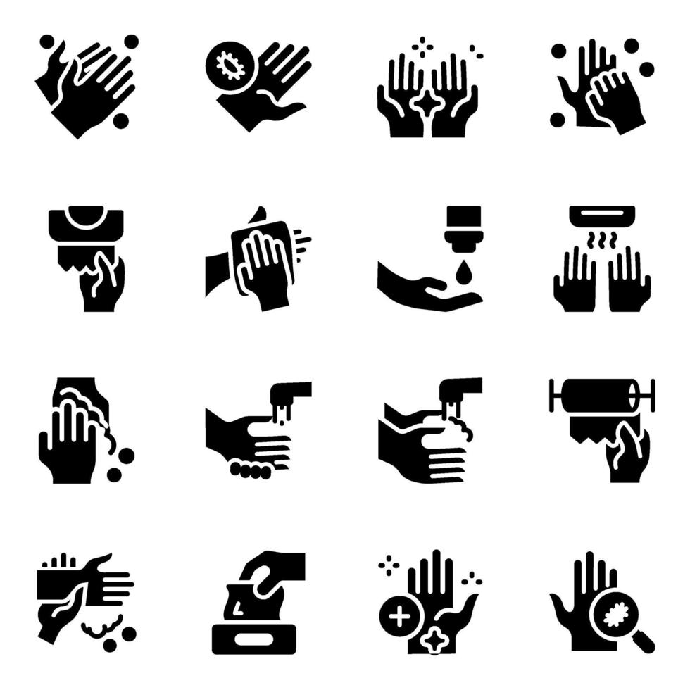 Hands Washing Elements vector