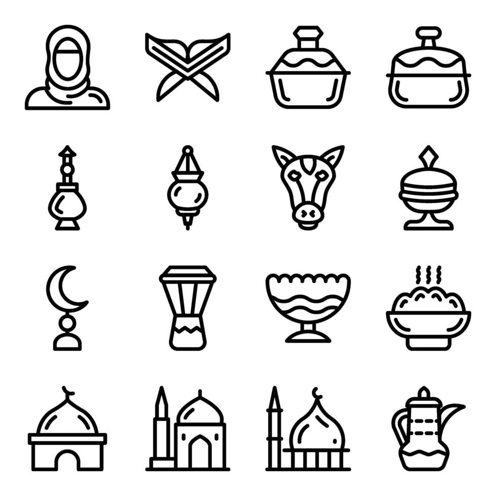 Muslim Culture Elements vector