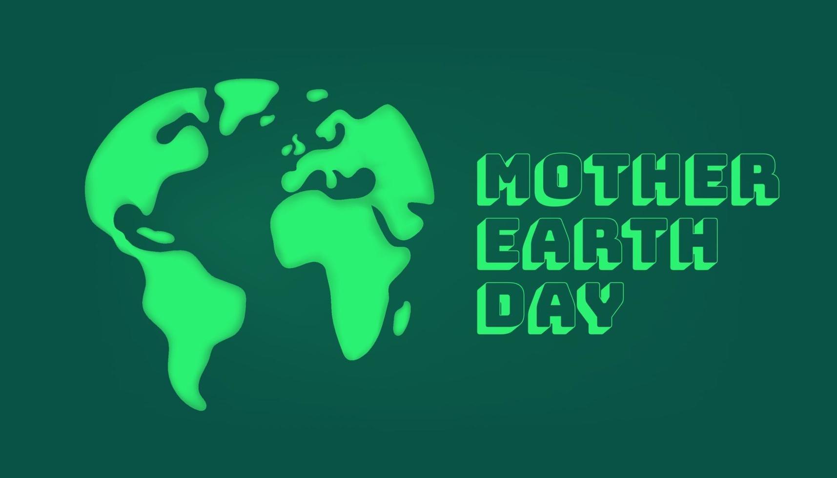 Mother Earth day. The Earth silhouette in cutout vector style