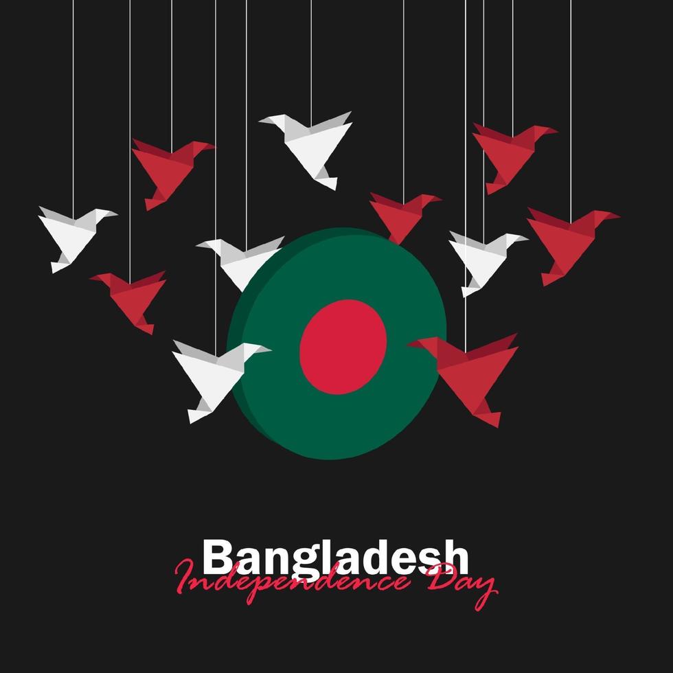 Vector of Independence Day with Bangladesh Flags.