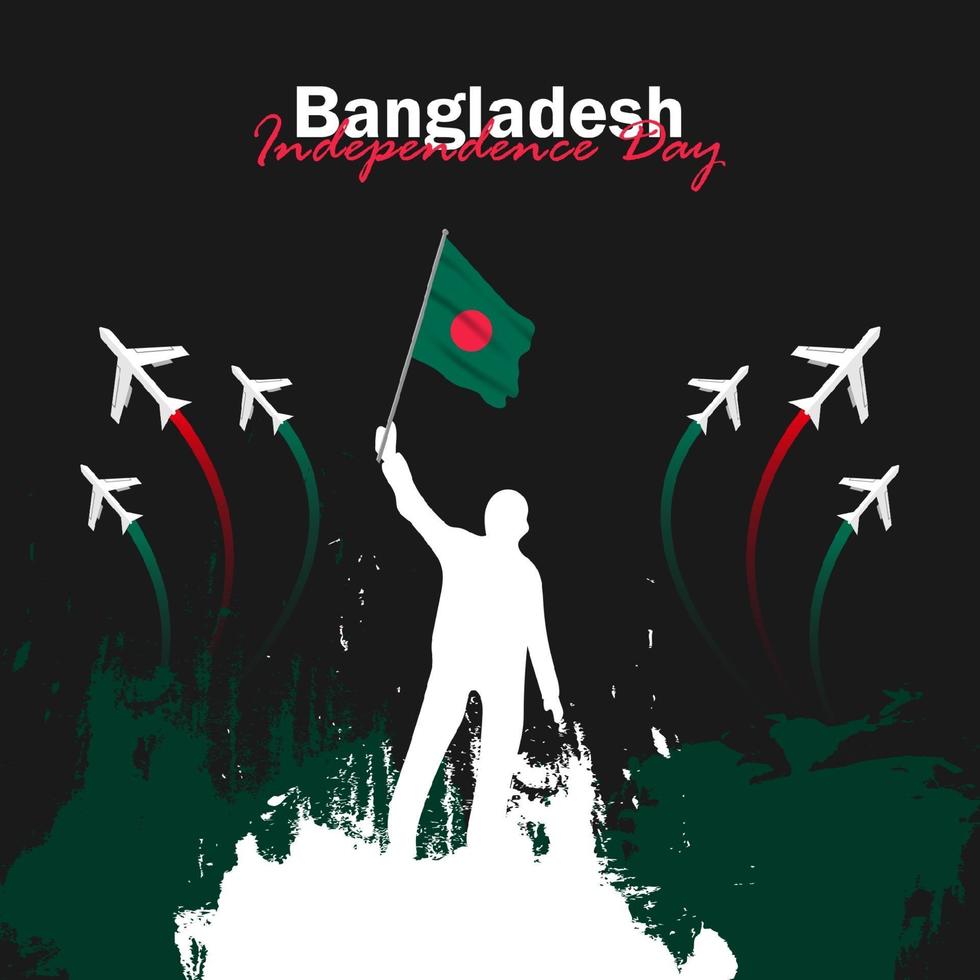 vector del día de la independencia con banderas de bangladesh.