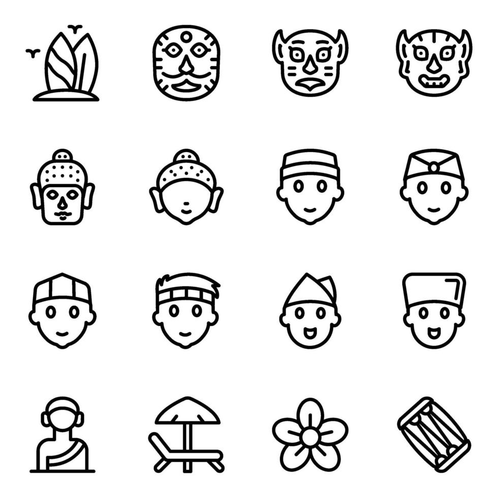 Indonesian Culture and Festival Masks vector