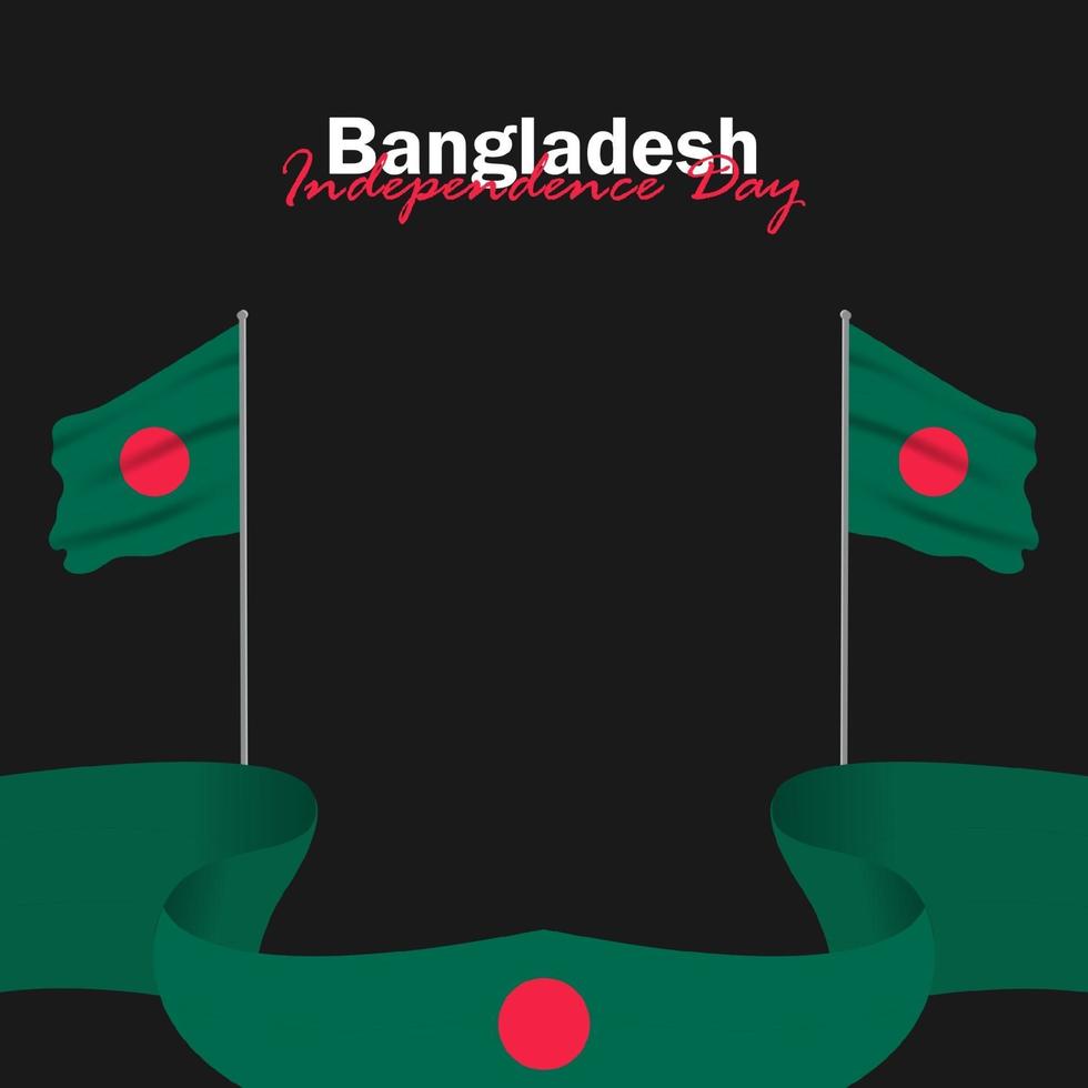 Vector of Independence Day with Bangladesh Flags.