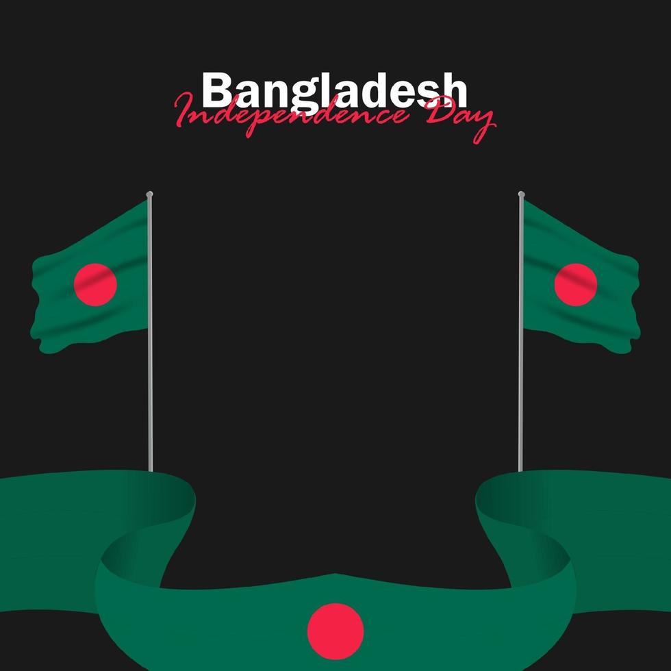 vector del día de la independencia con banderas de bangladesh.