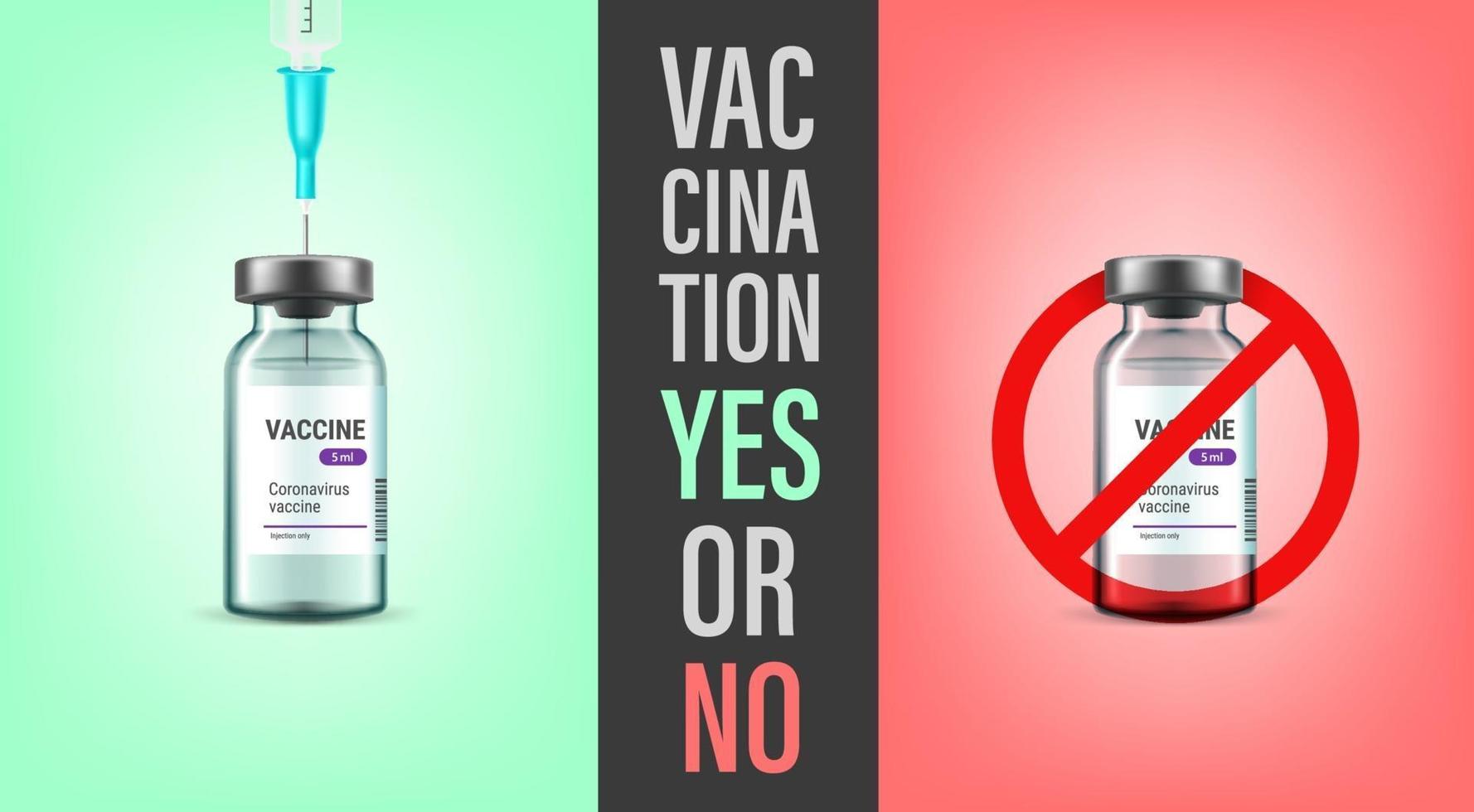 Vaccination YES or NO concept vector