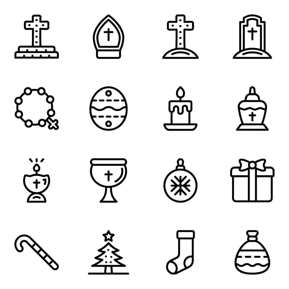 Christmas Decor and Catholic Graveyard vector